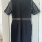 Thumbnail for The Kooples black dress with leather yoke size 40 - L