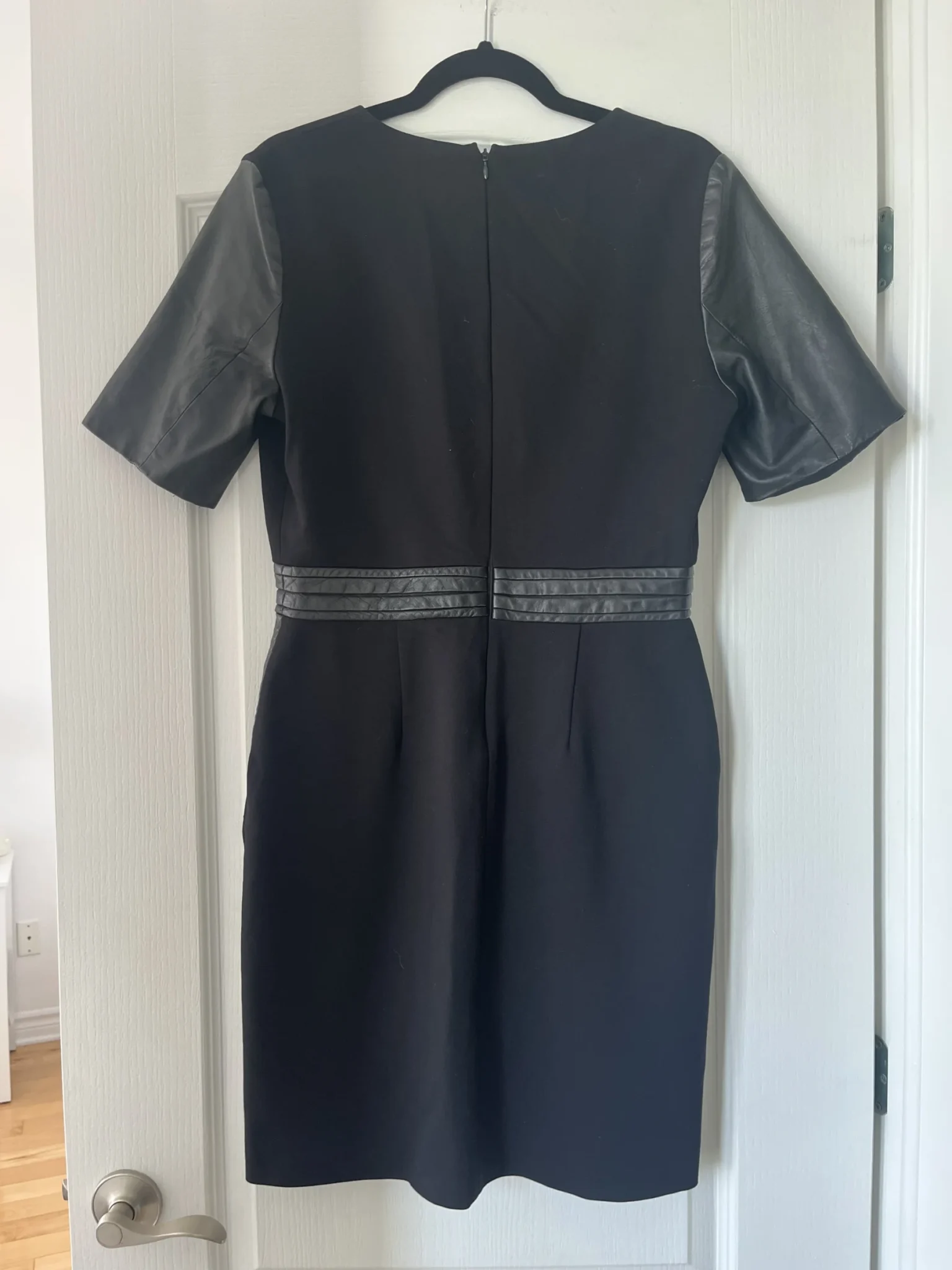 Image for The Kooples black dress with leather yoke size 40 - L