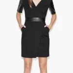 Thumbnail for The Kooples black dress with leather yoke size 40 - L
