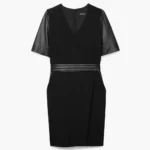 Thumbnail for The Kooples black dress with leather yoke size 40 - L