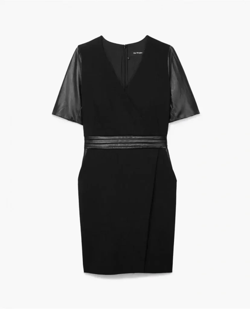 Image for The Kooples black dress with leather yoke size 40 - L