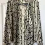 Featured thumbnail for JCrew blouse size 10 python pattern with lavaliere collar