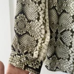Thumbnail for JCrew blouse size 10 python pattern with lavaliere collar