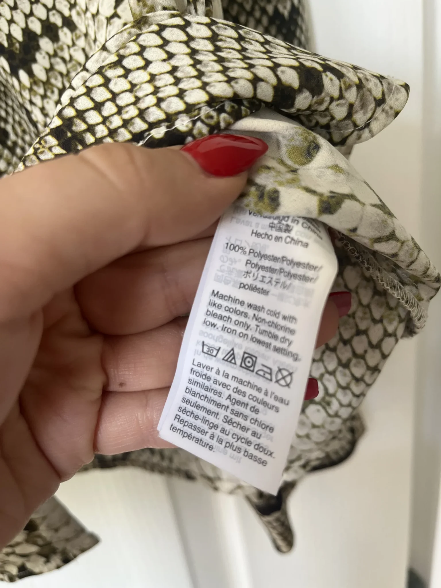 Image for JCrew blouse size 10 python pattern with lavaliere collar