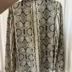 Thumbnail for JCrew blouse size 10 python pattern with lavaliere collar