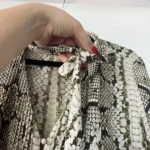 Thumbnail for JCrew blouse size 10 python pattern with lavaliere collar