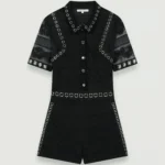 Featured thumbnail for Maje short jumpsuit size 36 - S black with lace flowers
