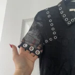 Thumbnail for Maje short jumpsuit size 36 - S black with lace flowers