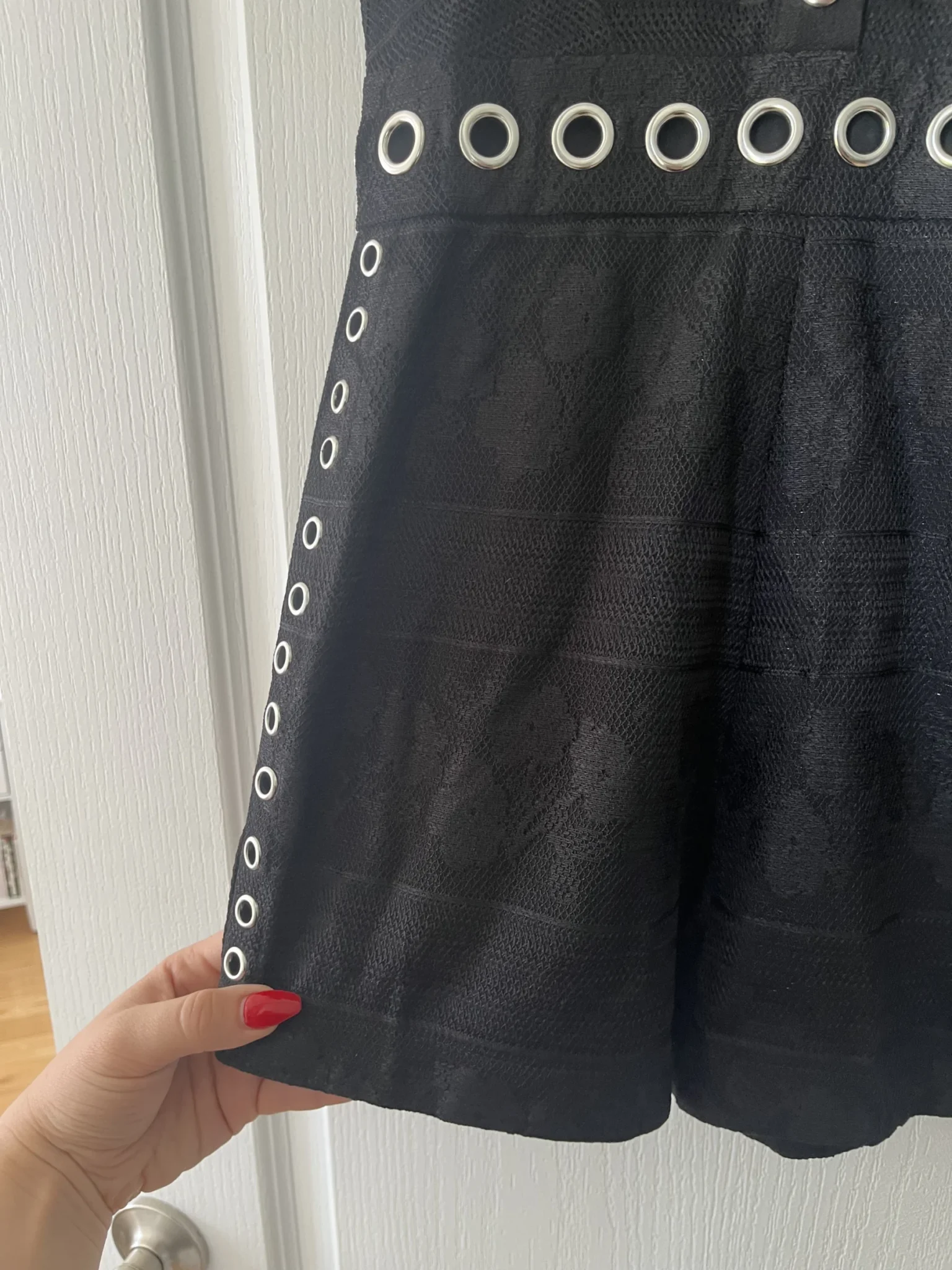 Image for Maje short jumpsuit size 36 - S black with lace flowers