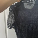 Thumbnail for Maje short jumpsuit size 36 - S black with lace flowers