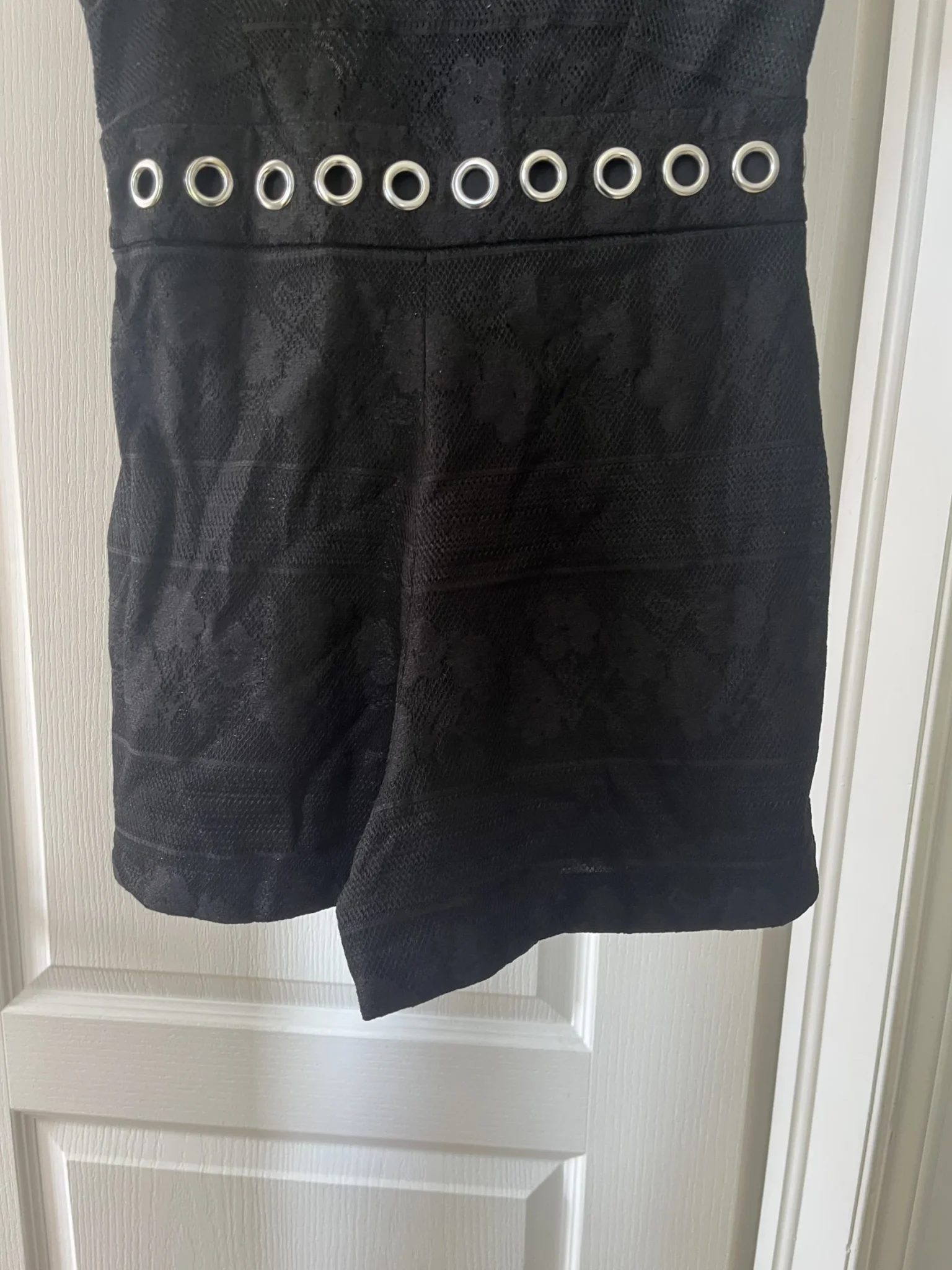 Image for Maje short jumpsuit size 36 - S black with lace flowers