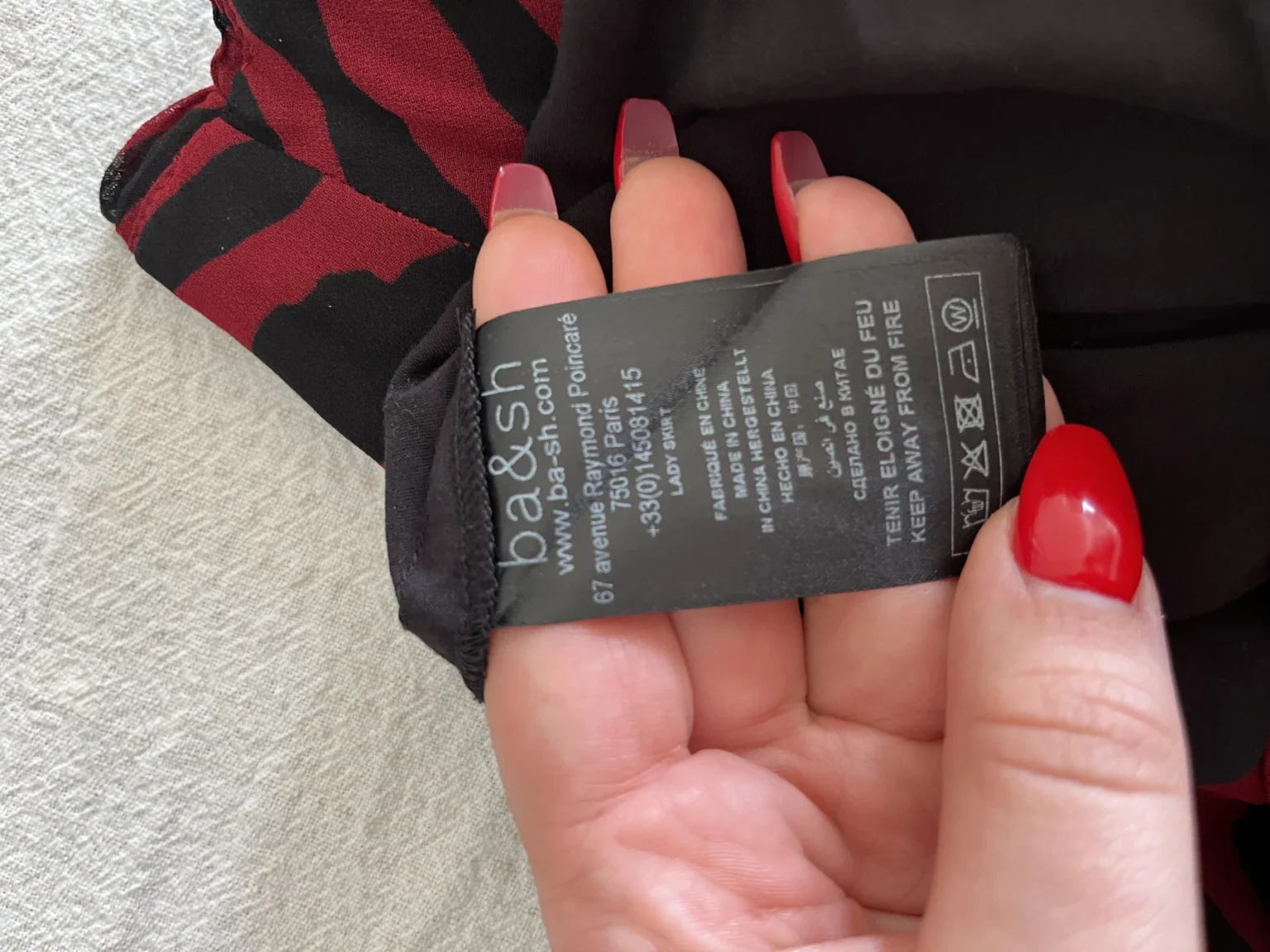 Image for Bash skirt size M black and red zebra pattern