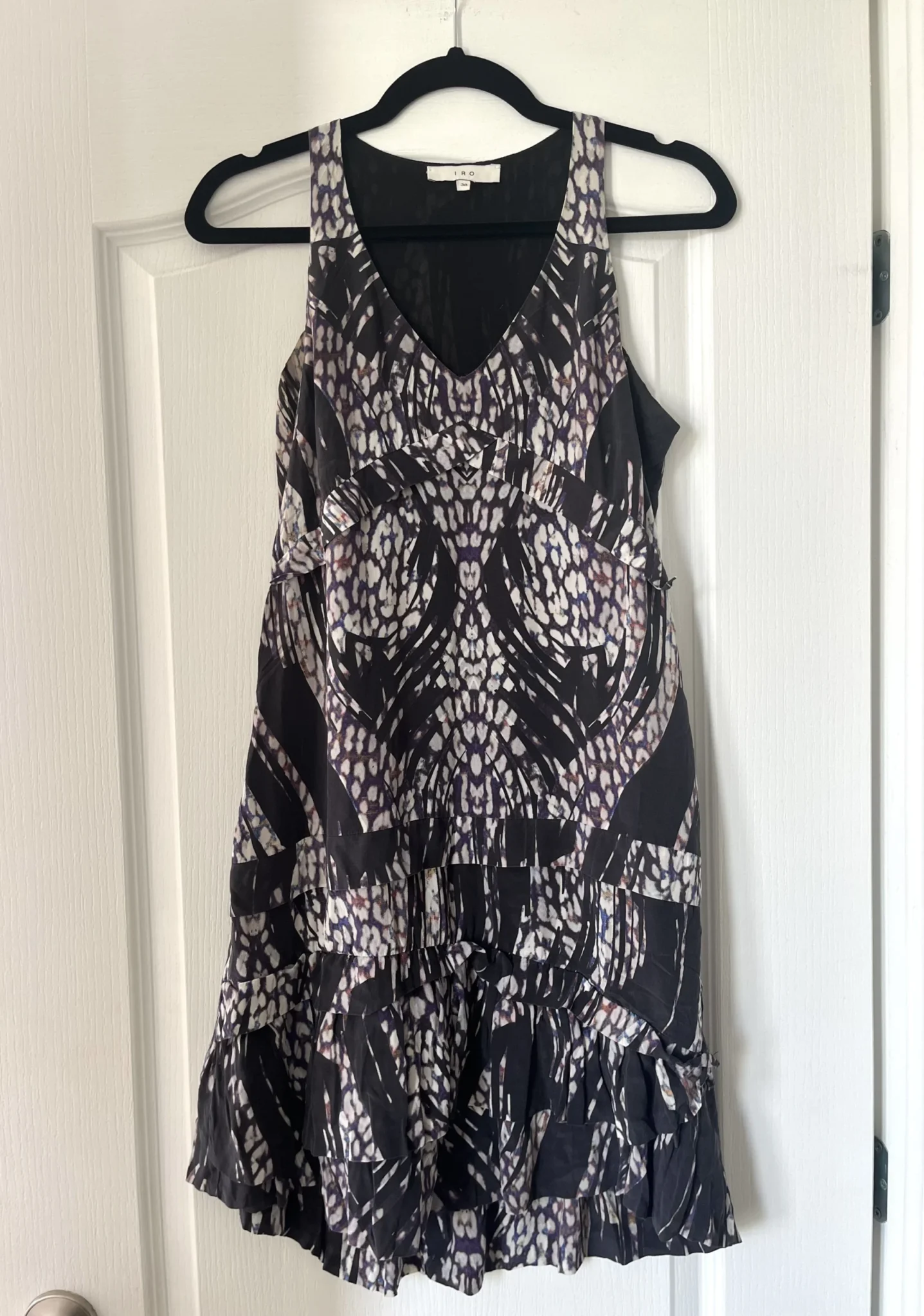 Featured image for Iro 100% silk patterned dress size 38