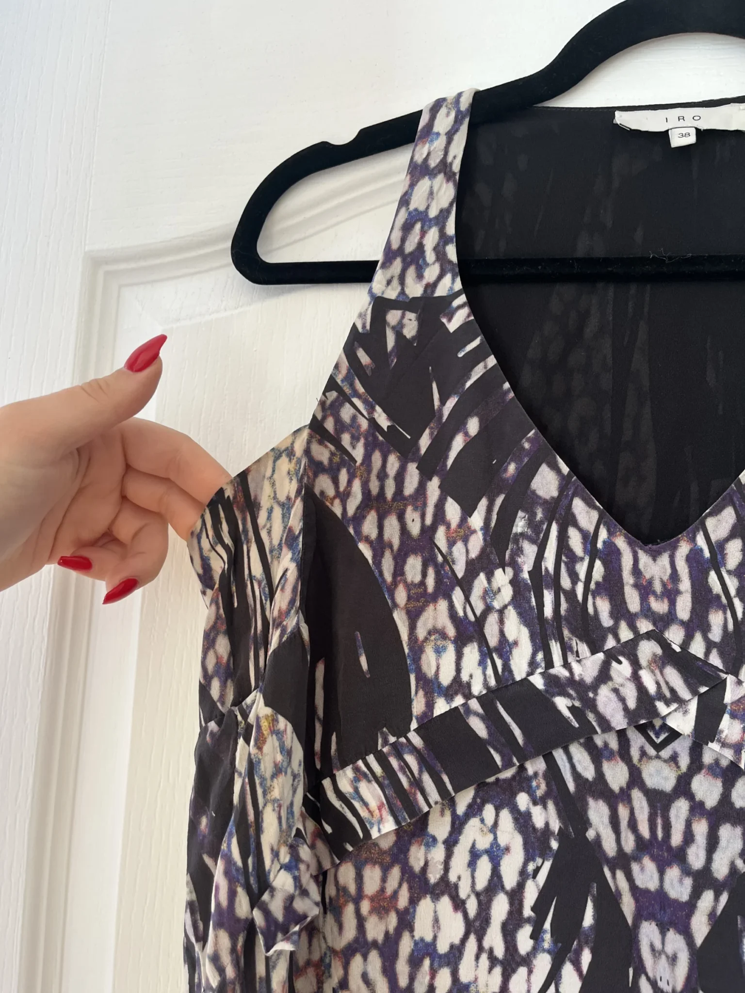 Image for Iro 100% silk patterned dress size 38