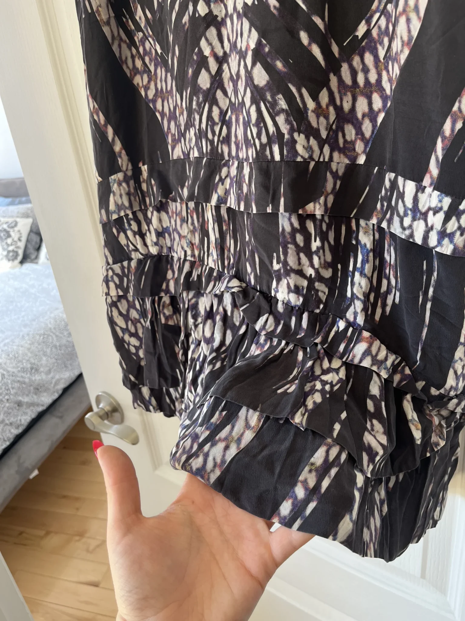 Image for Iro 100% silk patterned dress size 38