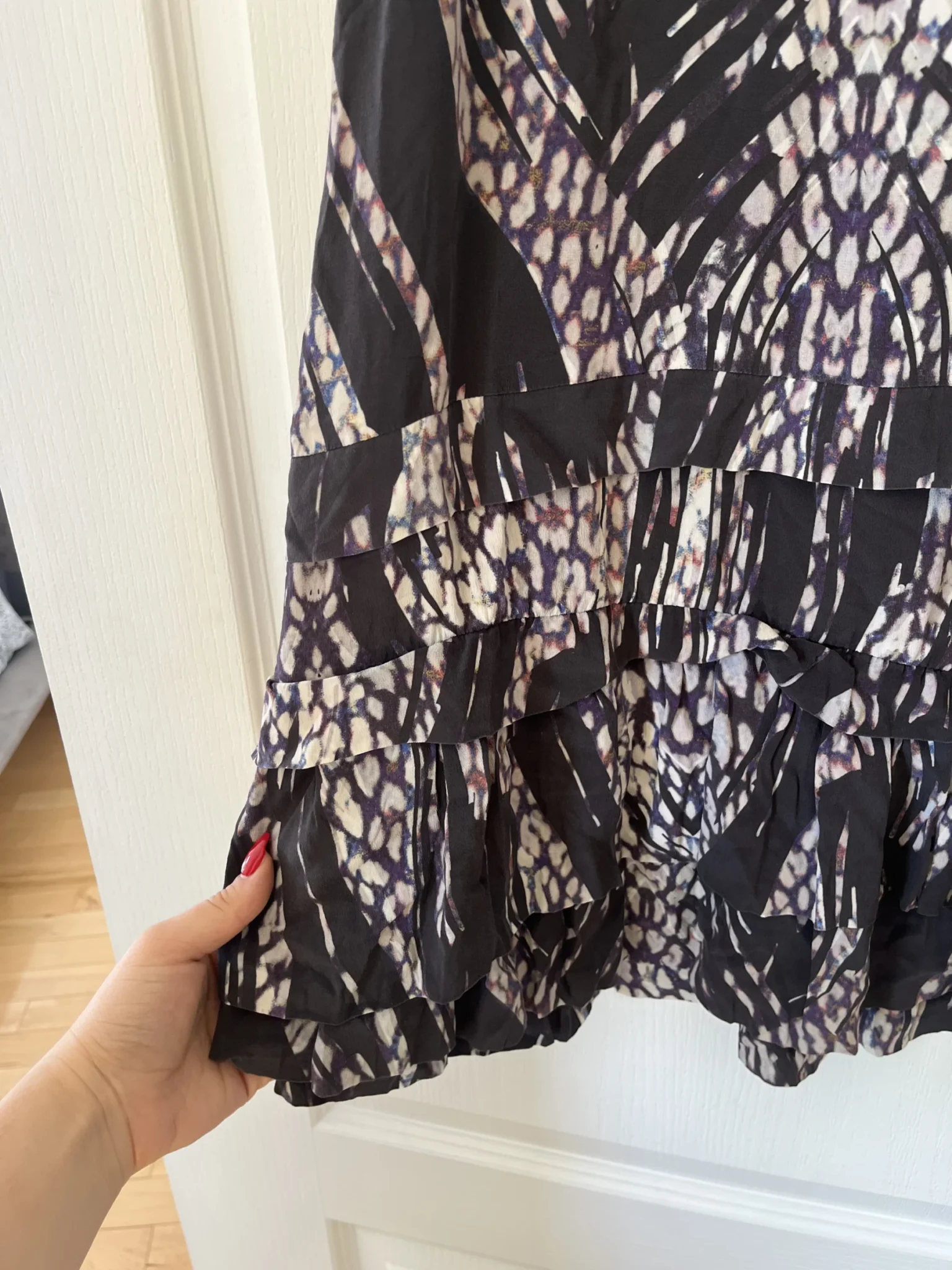 Image for Iro 100% silk patterned dress size 38