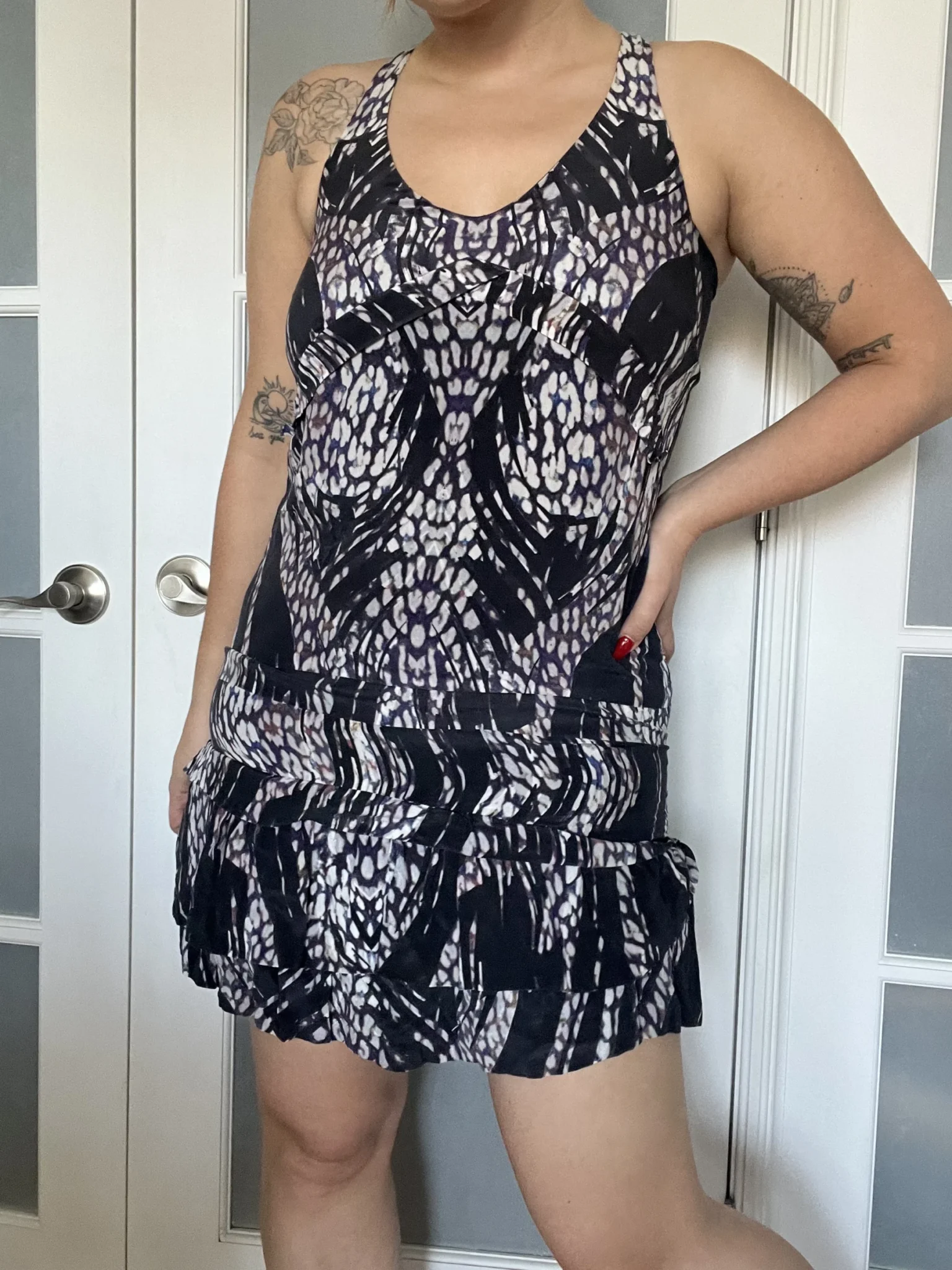 Image for Iro 100% silk patterned dress size 38