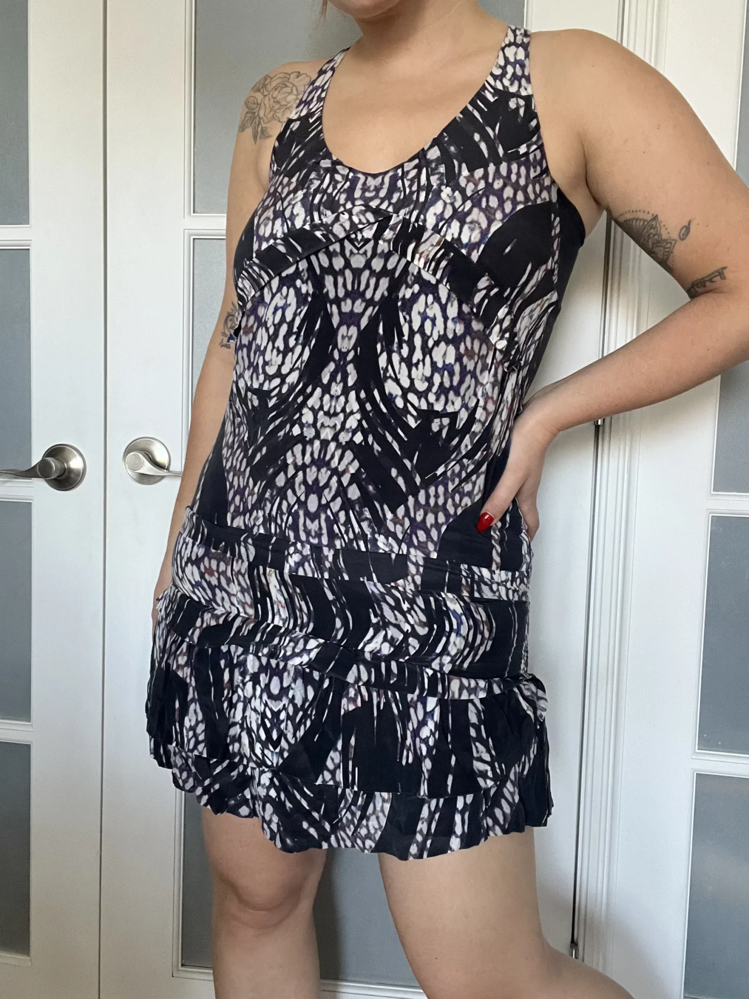 Image for Iro 100% silk patterned dress size 38