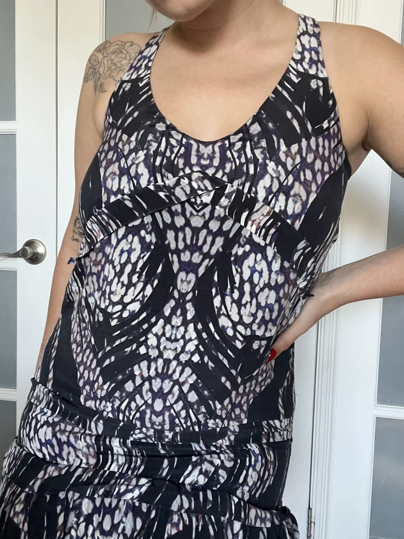 Image for Iro 100% silk patterned dress size 38