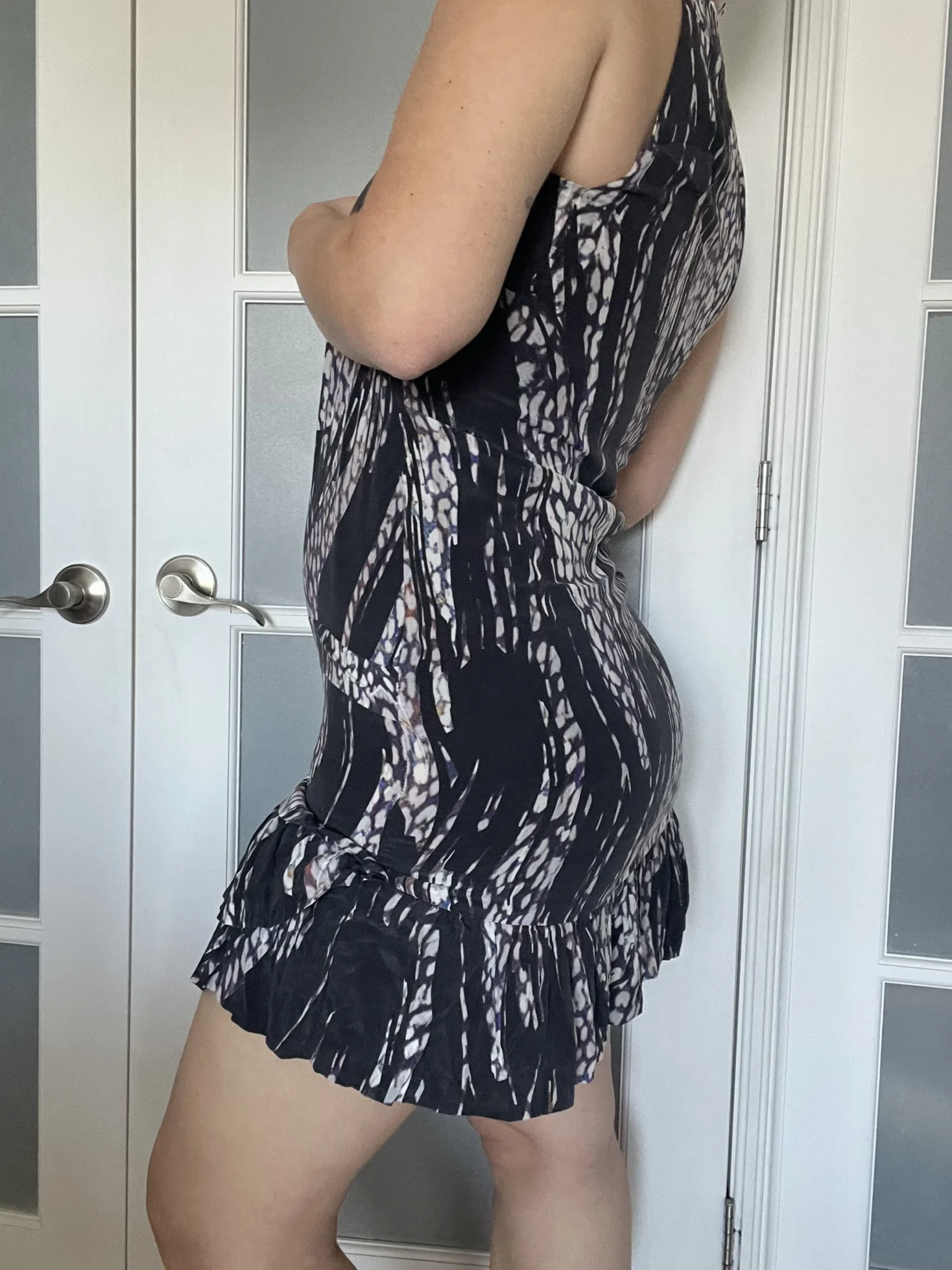Image for Iro 100% silk patterned dress size 38