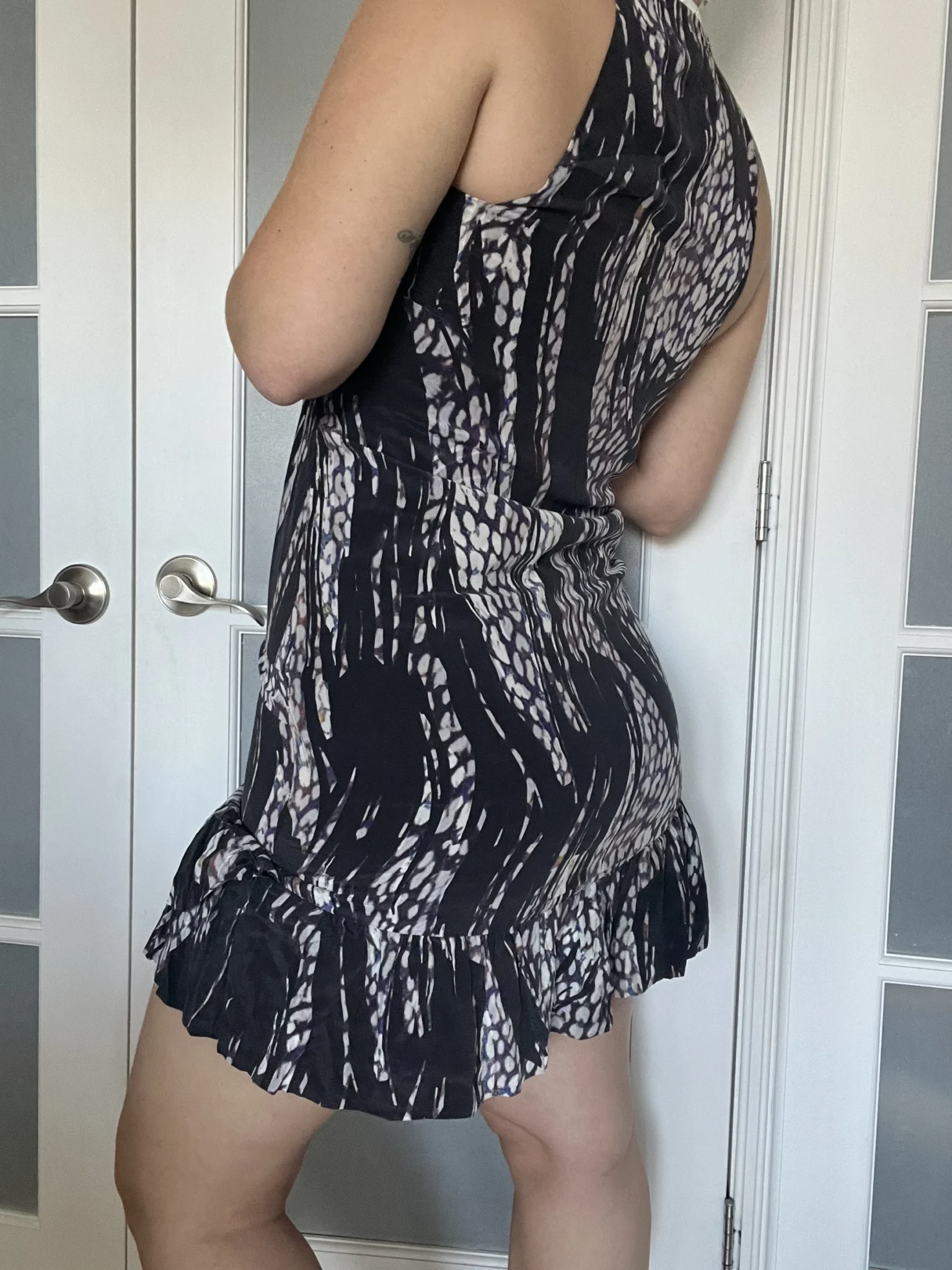 Image for Iro 100% silk patterned dress size 38