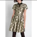 Featured thumbnail for Gold and black retro goth dress - Skulls
