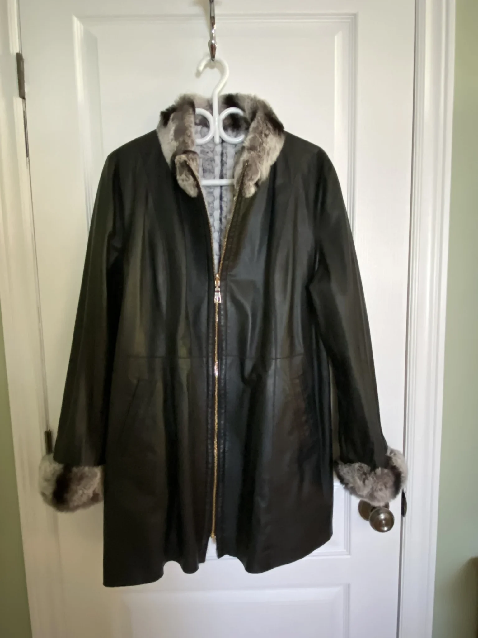 Featured image for Reversible leather coat