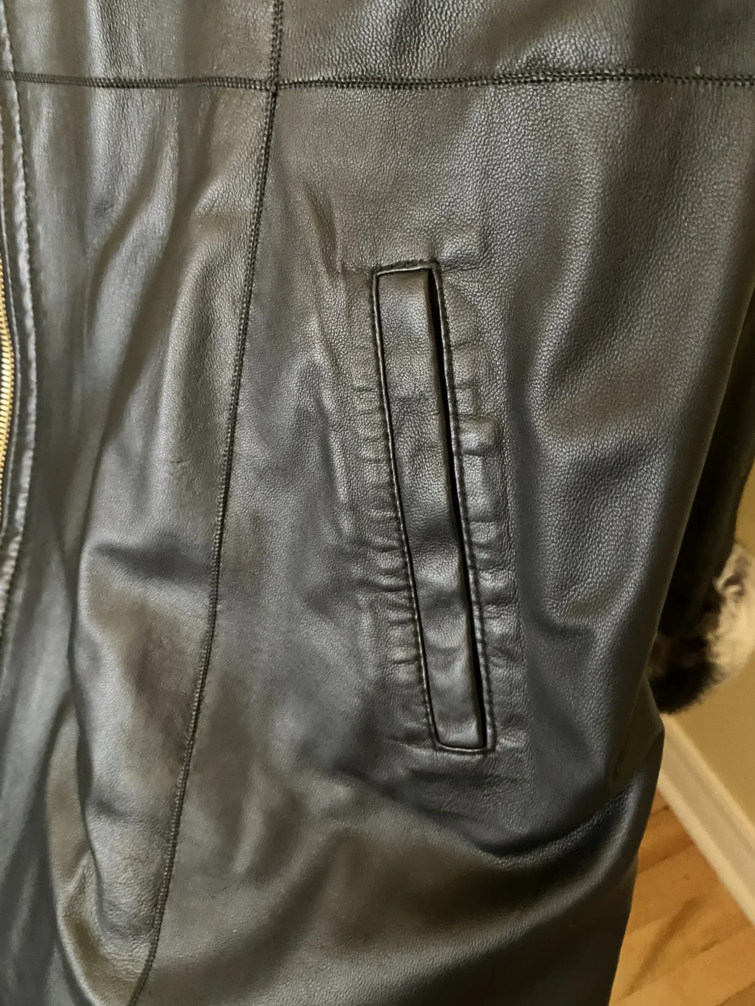 Image for Reversible leather coat