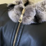 Thumbnail for Reversible leather coat