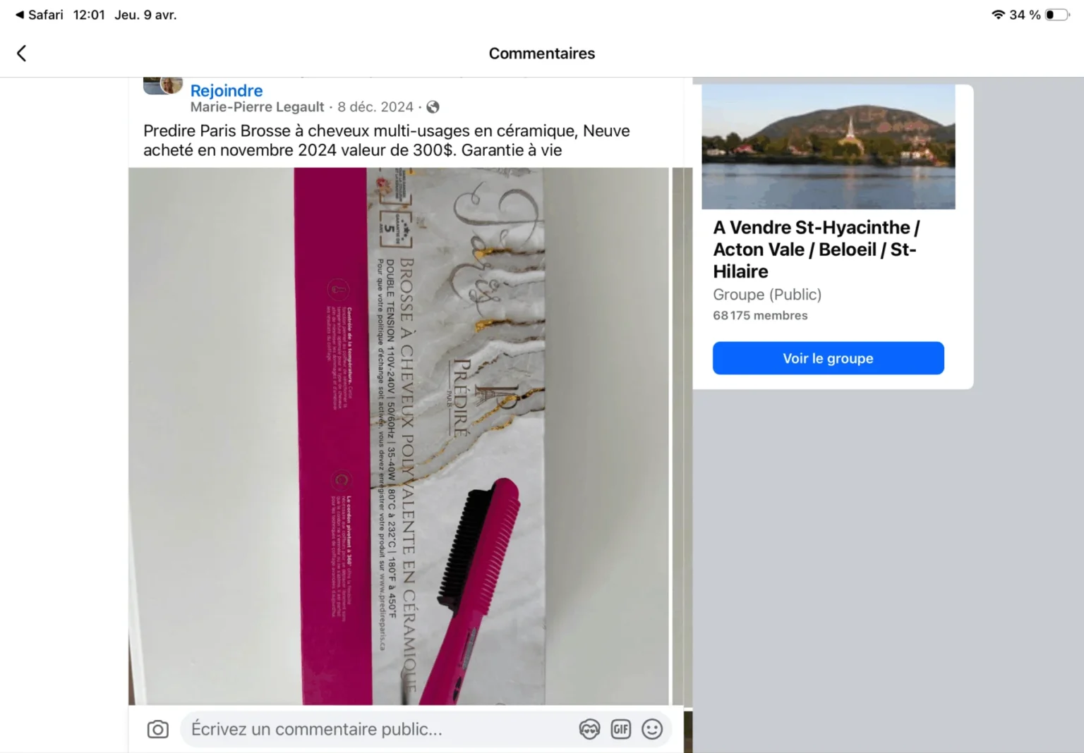 Image for Brosse chauffante en céramique de qualité
