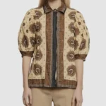 Featured thumbnail for Women's Sandro patterned shirt size 3 - L, blue and brown