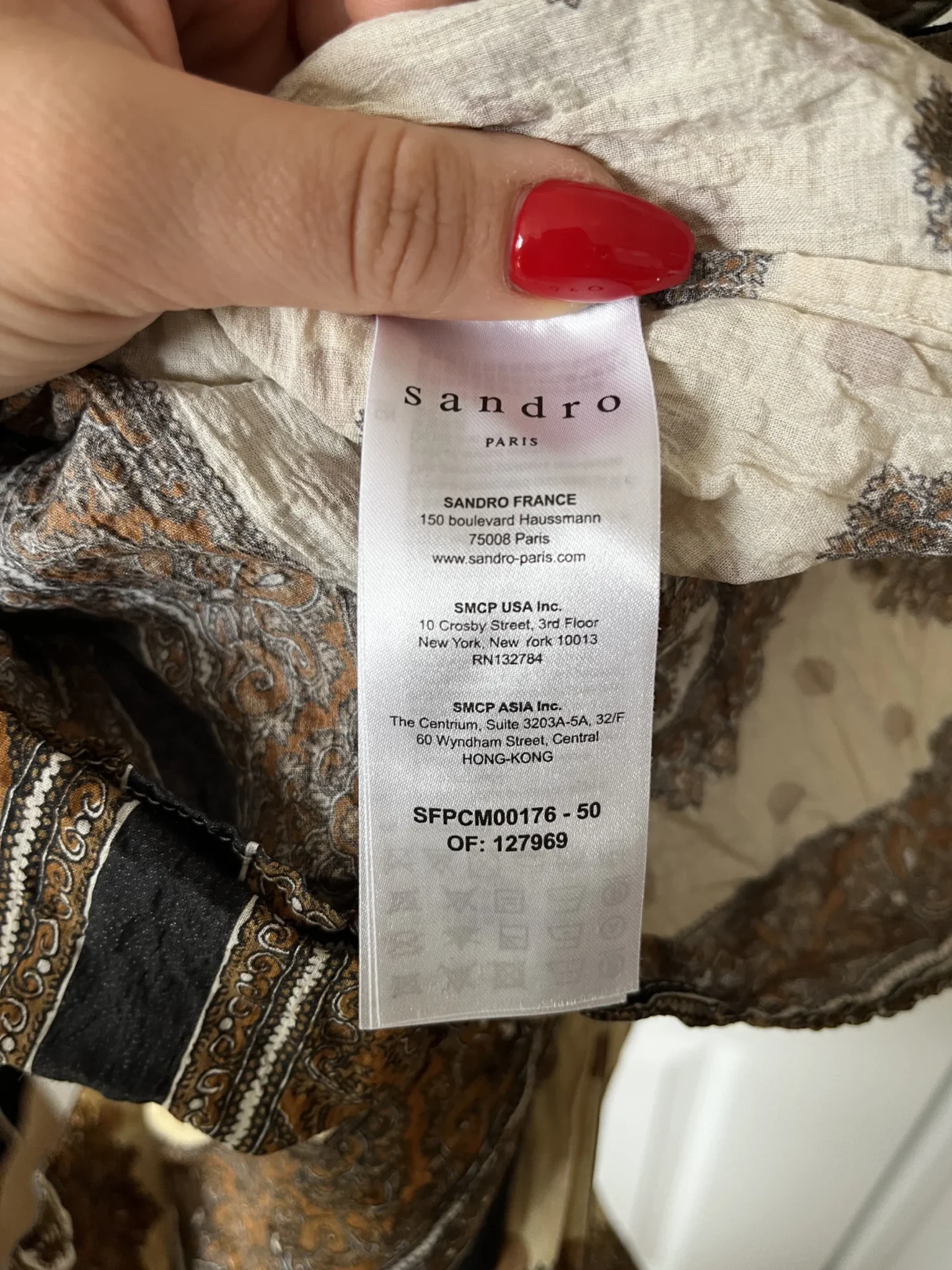 Image for Women's Sandro patterned shirt size 3 - L, blue and brown