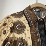Thumbnail for Women's Sandro patterned shirt size 3 - L, blue and brown