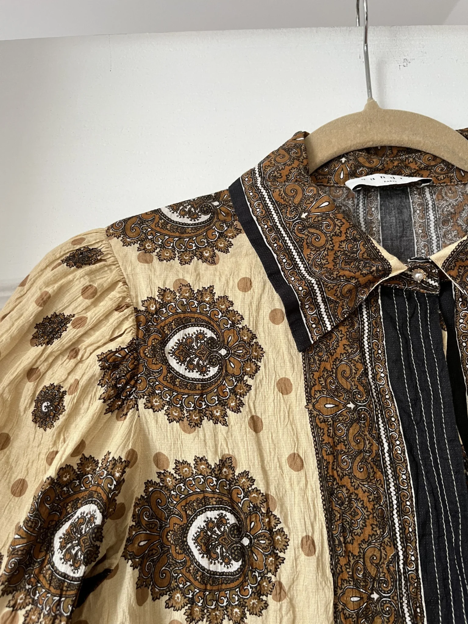 Image for Women's Sandro patterned shirt size 3 - L, blue and brown