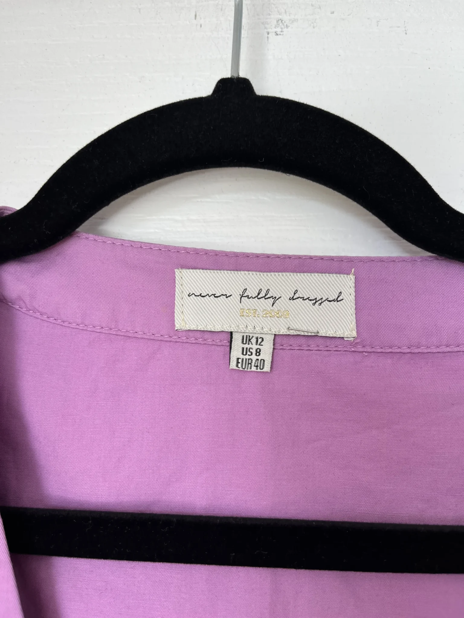 Image for Never Fully Dressed blouse size 8US - 40FR purple with ruffles