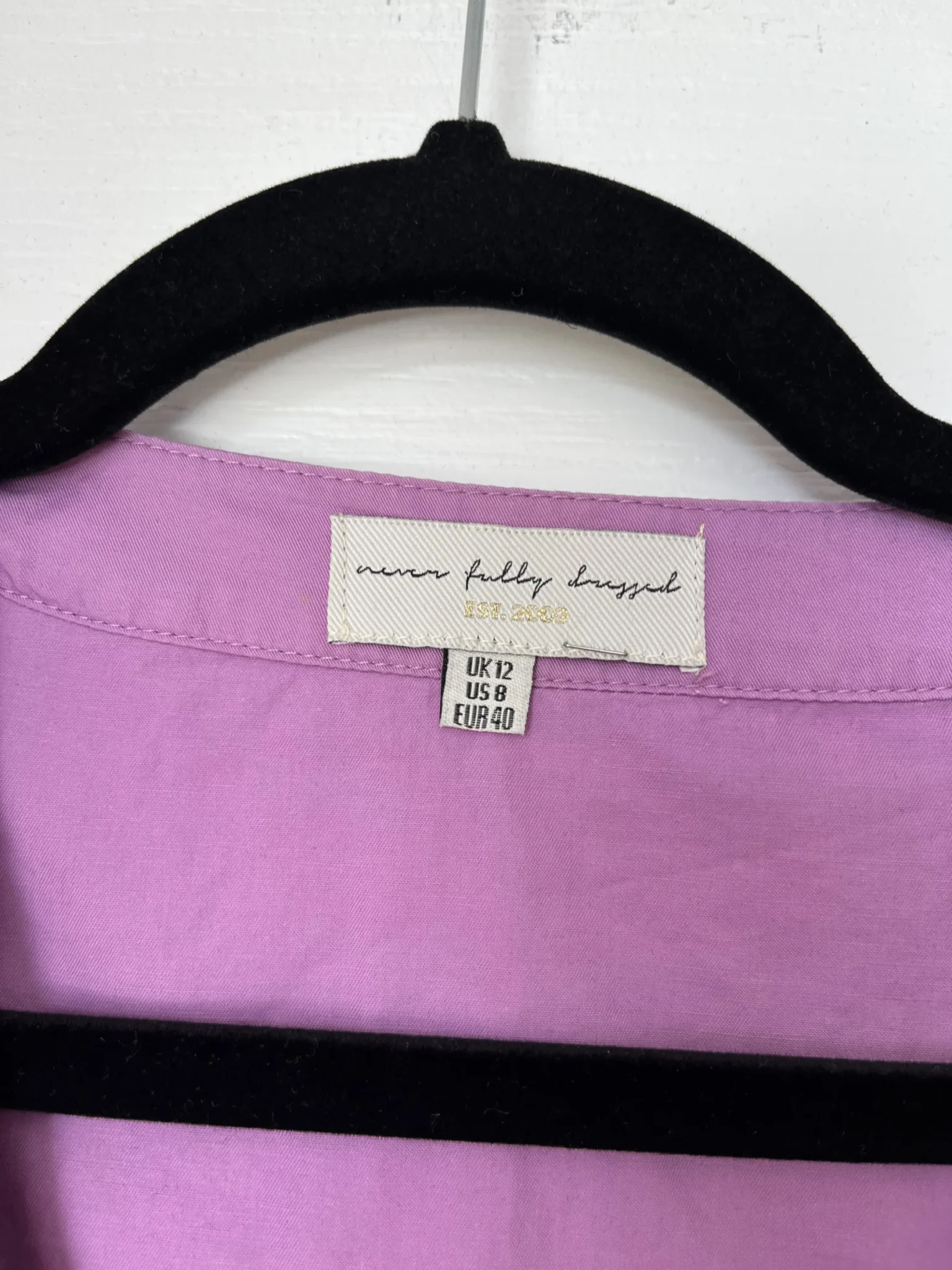 Image for Never Fully Dressed blouse size 8US - 40FR purple with ruffles