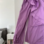 Thumbnail for Never Fully Dressed blouse size 8US - 40FR purple with ruffles