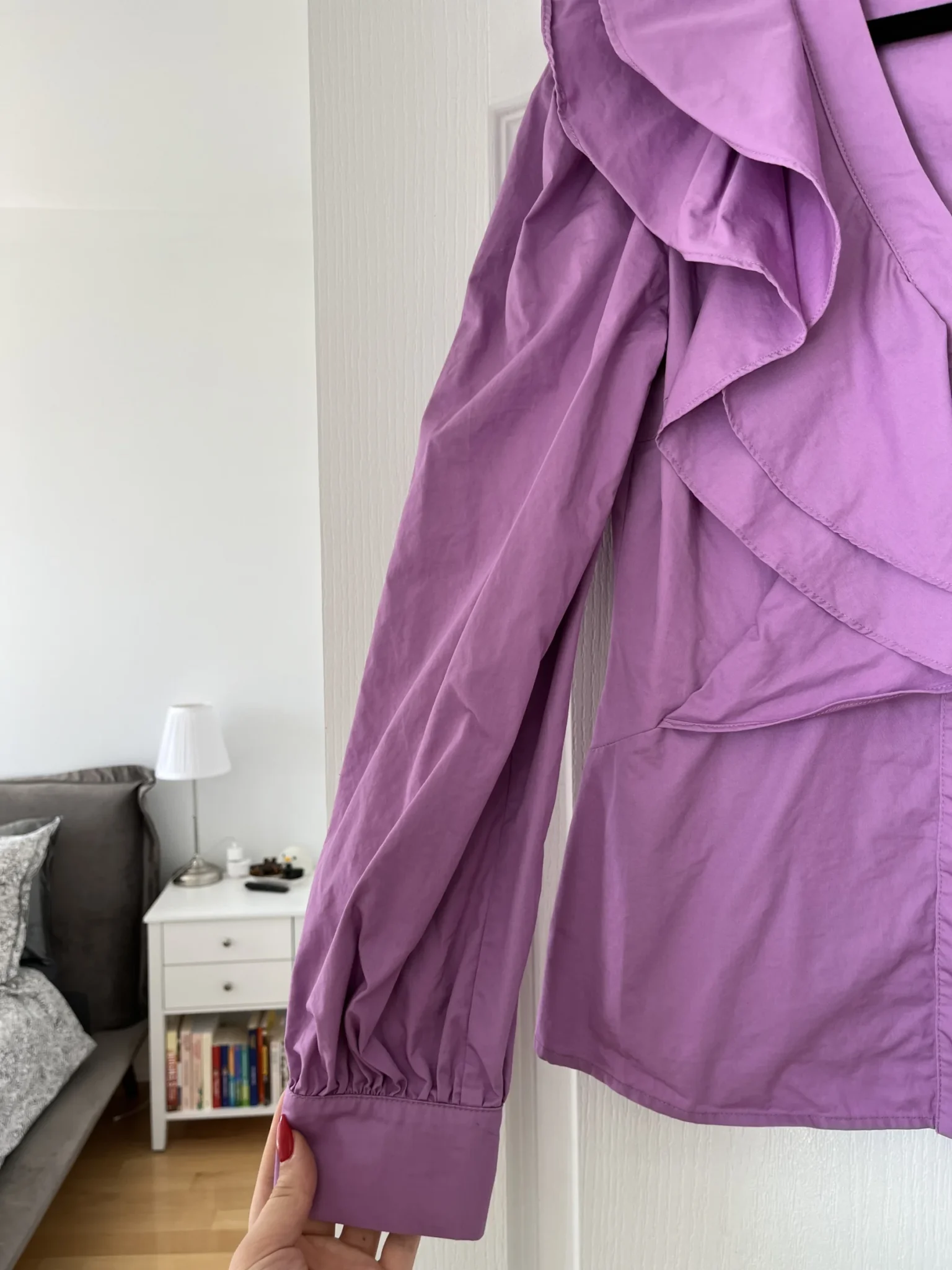 Image for Never Fully Dressed blouse size 8US - 40FR purple with ruffles