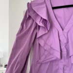 Thumbnail for Never Fully Dressed blouse size 8US - 40FR purple with ruffles