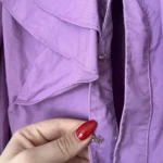 Thumbnail for Never Fully Dressed blouse size 8US - 40FR purple with ruffles