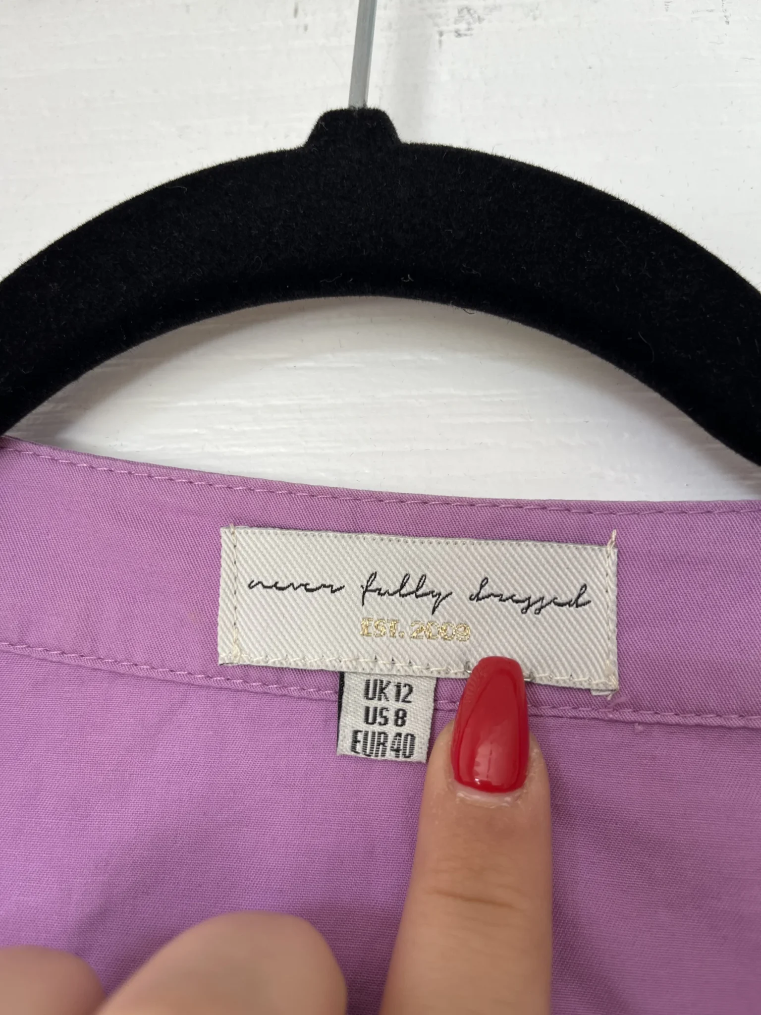 Image for Never Fully Dressed blouse size 8US - 40FR purple with ruffles