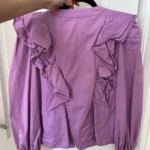 Thumbnail for Never Fully Dressed blouse size 8US - 40FR purple with ruffles