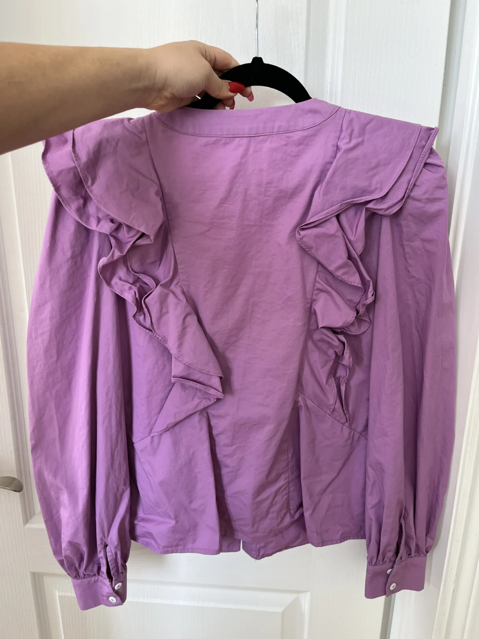 Image for Never Fully Dressed blouse size 8US - 40FR purple with ruffles