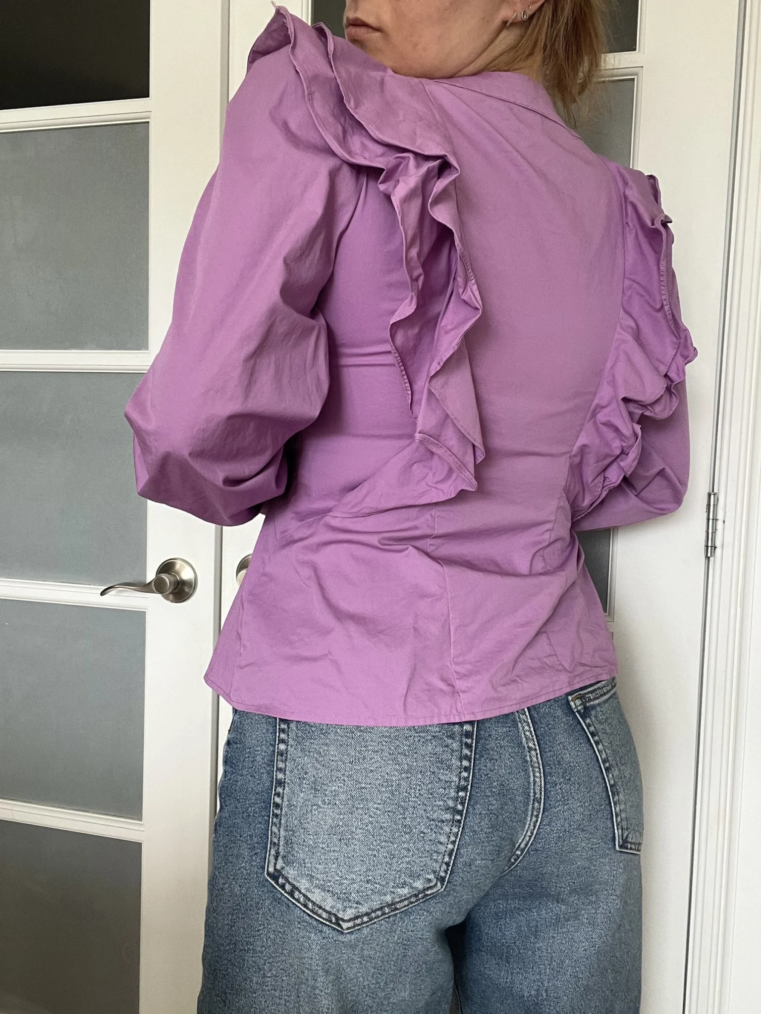 Image for Never Fully Dressed blouse size 8US - 40FR purple with ruffles