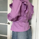 Thumbnail for Never Fully Dressed blouse size 8US - 40FR purple with ruffles