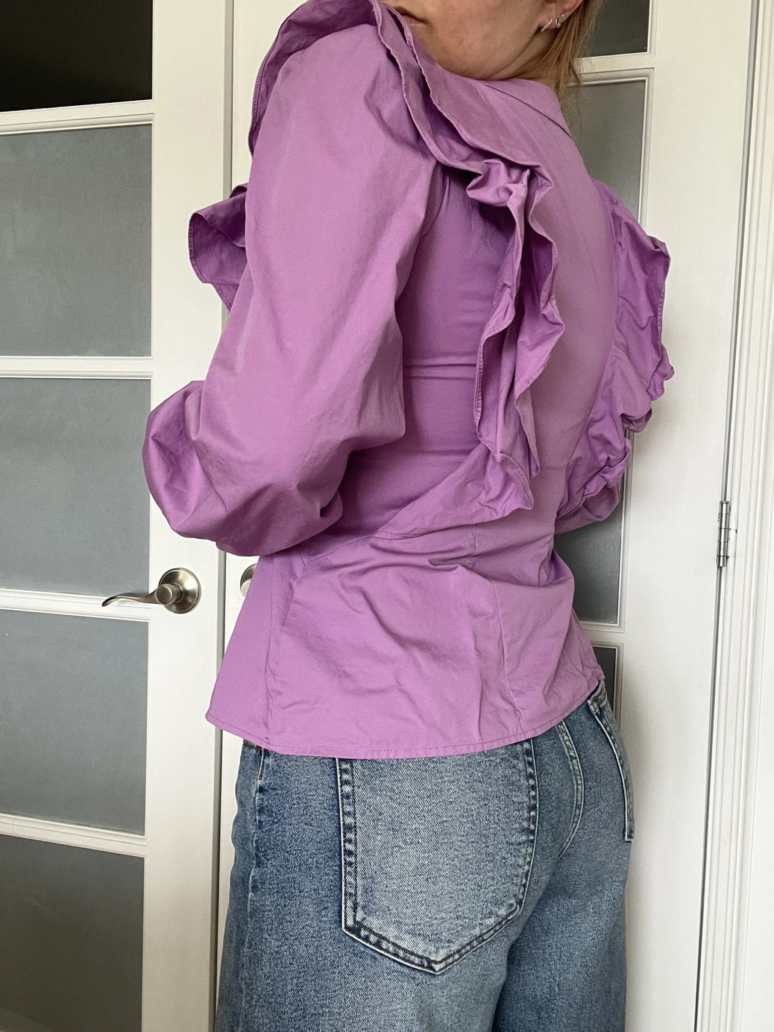 Image for Never Fully Dressed blouse size 8US - 40FR purple with ruffles