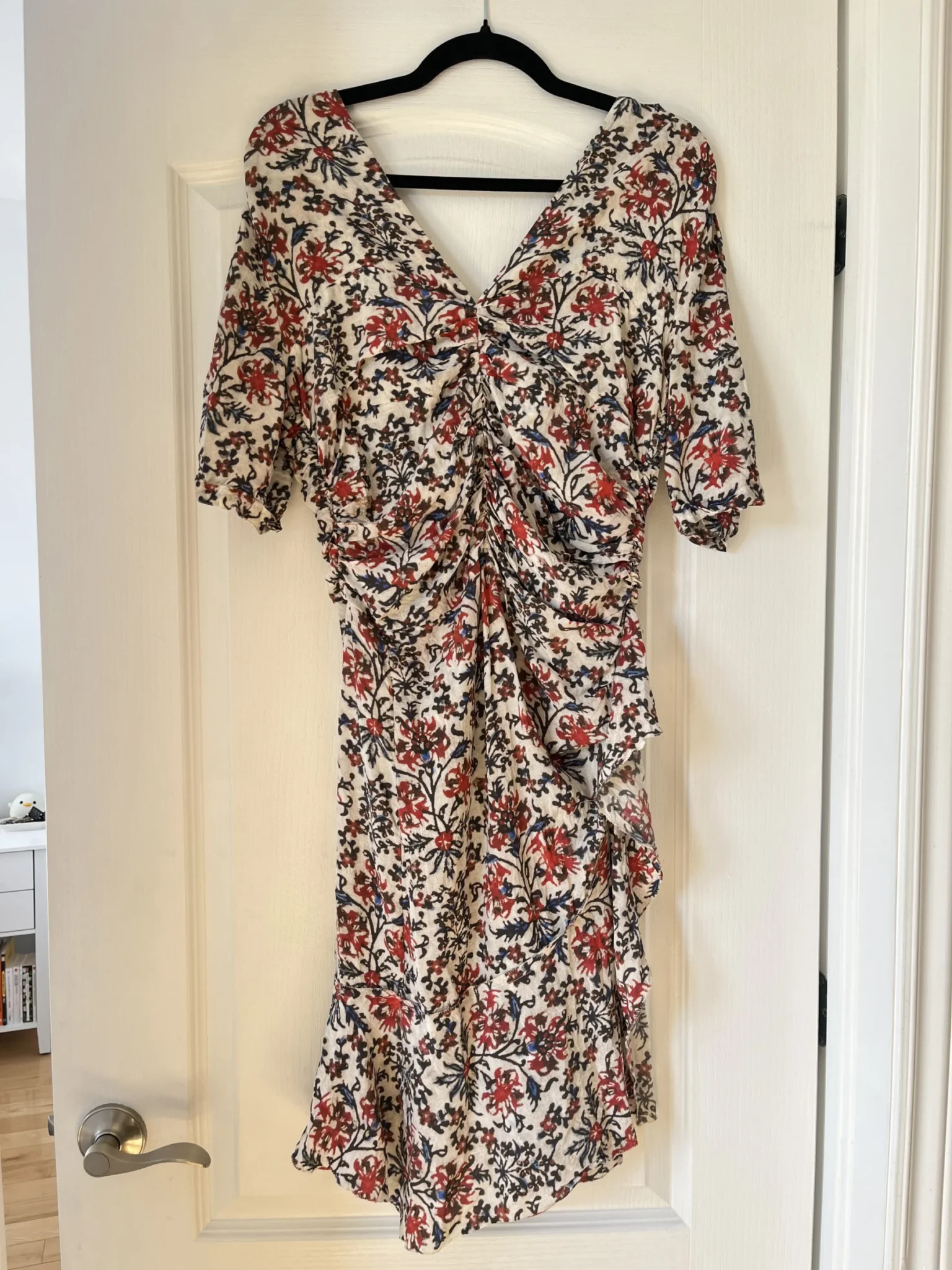 Featured image for Isabel Marrant size 40 white floral silk dress
