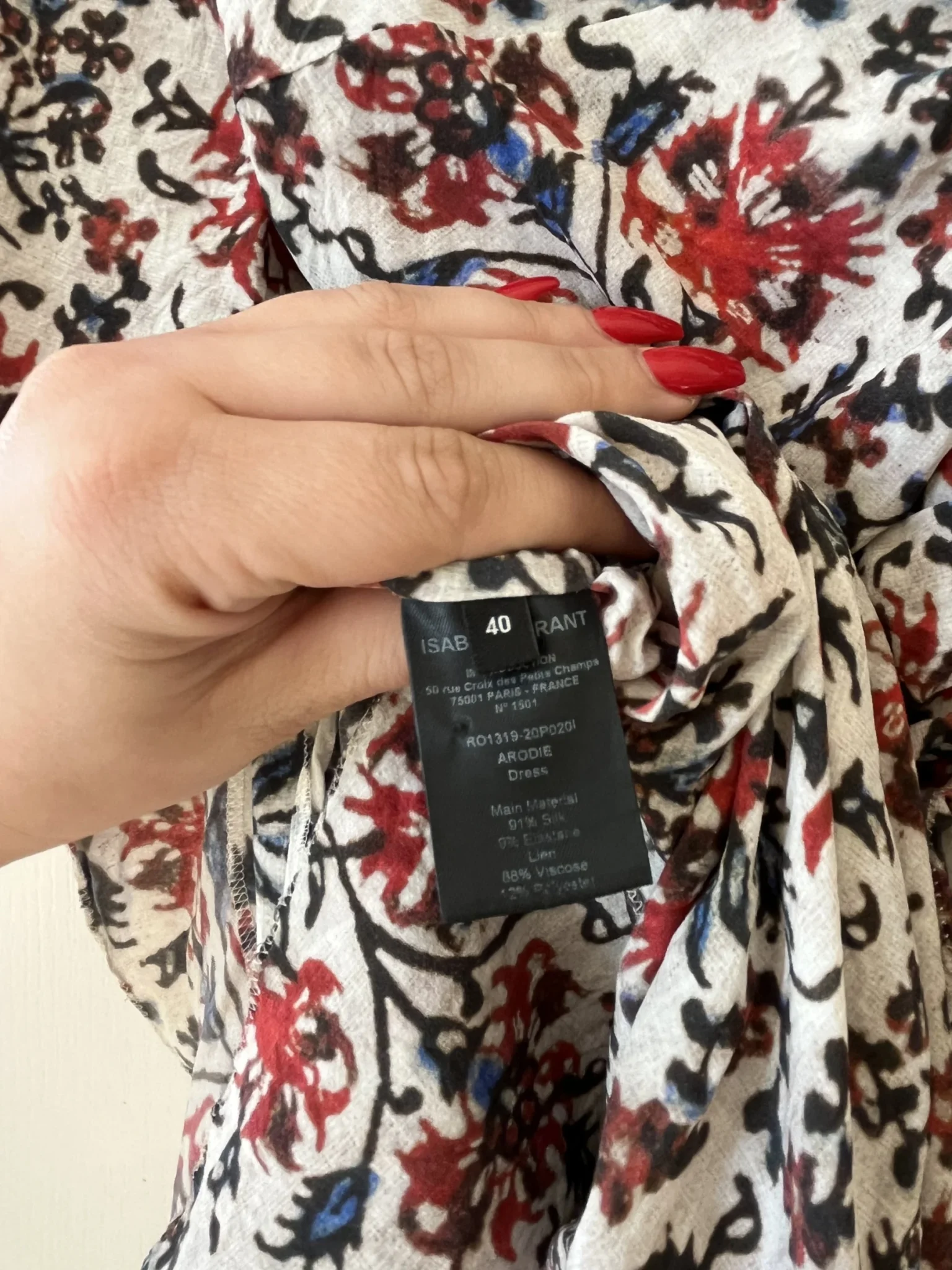Image for Isabel Marrant size 40 white floral silk dress