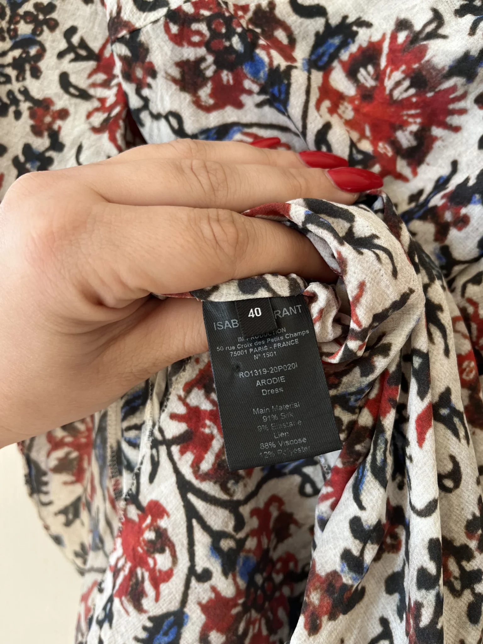 Image for Isabel Marrant size 40 white floral silk dress