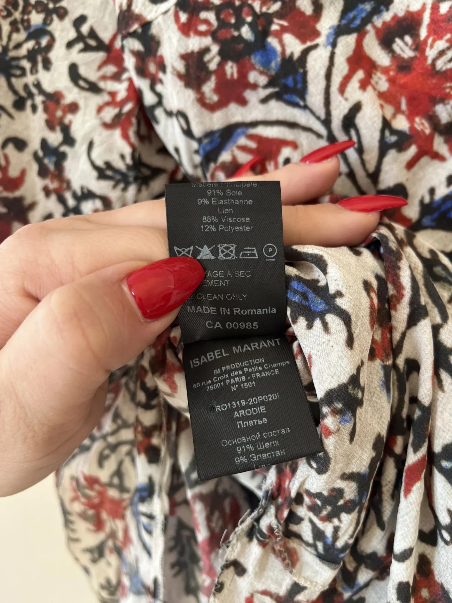 Image for Isabel Marrant size 40 white floral silk dress